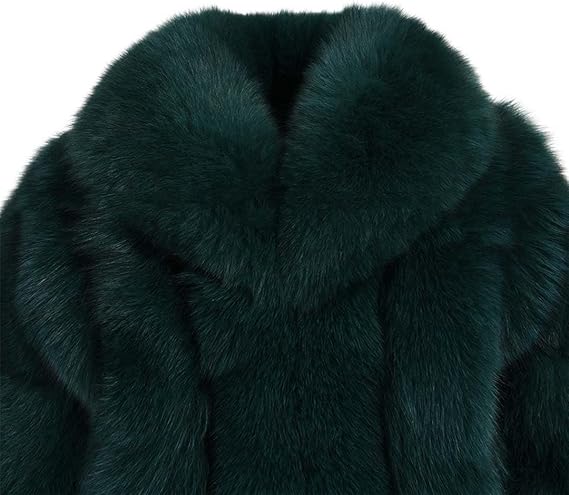 Women Autumn Winter Real Coat Warm Natural Fur Jacket Turn-Down Collar Warm Overcoat