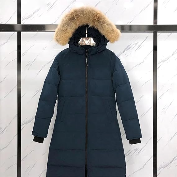 Canadian Down Jacket Women Long Coat Parka White Goose Down Hooded Jacket