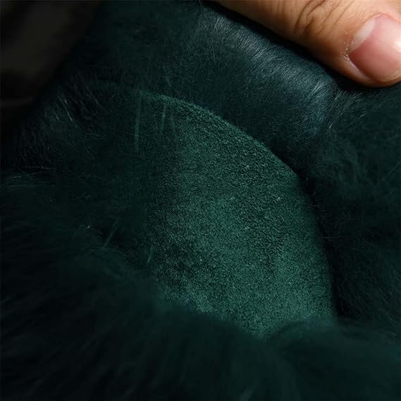 Women Autumn Winter Real Coat Warm Natural Fur Jacket Turn-Down Collar Warm Overcoat