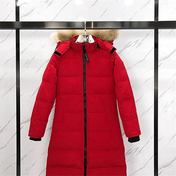 Canadian Down Jacket Women Long Coat Parka White Goose Down Hooded Jacket