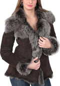 DR534 Women's Soft Sheepskin Shearling Toscana Jacket Brown